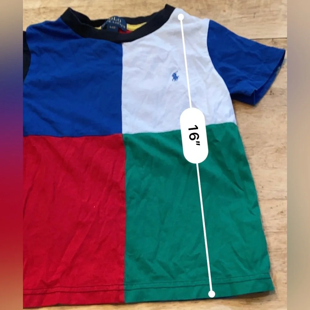 Polo by Ralph Lauren Boy’s 4/4T 100%‎ Cotton Color Block Short Sleeve Tee